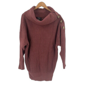 Express cowl neck brown long sweater medium NWT